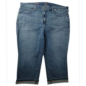 NYDJ Women's Lift Tuck Merilyn Straight Cropped Blue Jeans 20W